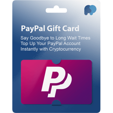 Crypto top-up PayPal Gift Card with company logo